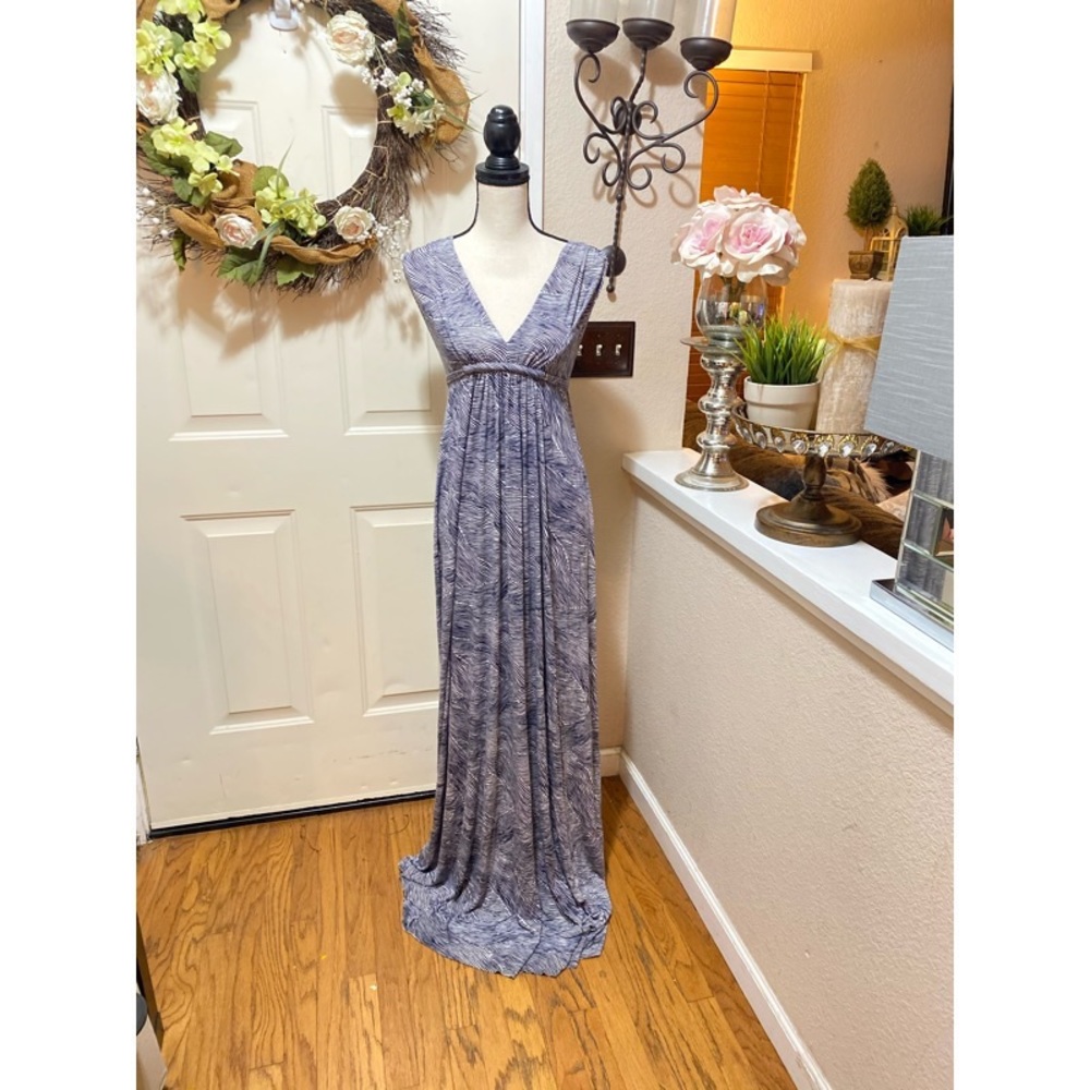 Rachel Pally Navy Blue & White Floor Length Maxi